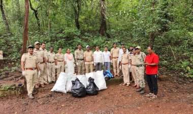 वन्यजीव सप्ताह दिनानिमित्त वनविभागाच्या वतीने धामापूर तलाव परिसराची स्वच्छता.