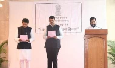 मुख्यमंत्री एकनाथ शिंदे यांच्या उपस्थितीत भारतीय संविधान उद्देशिकेचे सामूहिक वाचन.