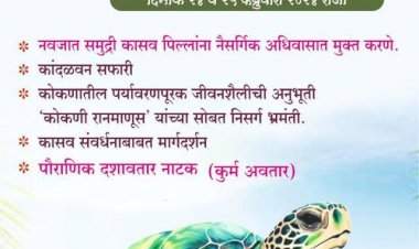 वेंगुर्ला - वायंगणी येथे २४ व २५ फेब्रुवारी रोजी 'कासव महोत्सवाचे’ आयोजन.