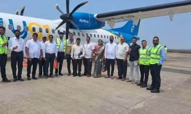 सिंधुदुर्ग विमानतळावरून विमान प्रवास करणाऱ्यांना आनंदाची बातमी.   सिंधुदुर्ग ते बंगळुरू आज पासून नवीन हवाई फेरी सुरू.