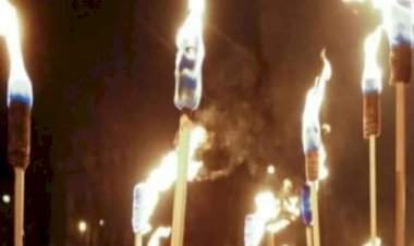 रत्नागिरीत महाविकास आघाडीची 'मशाल रॅली'.