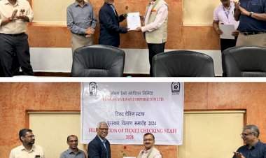 उत्कृष्ट कामगिरी करणाऱ्या टिसींचा कोकण रेल्वेने केला सन्मान; आतापर्यंत २१.१७ कोटींचा दंड केला वसूल.