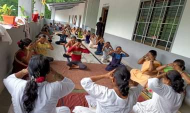 हातीव नं.१ शाळेत आंतरराष्ट्रीय योग दिन साजरा.