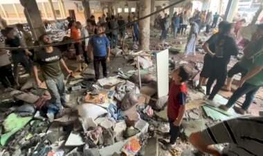 इस्रायलचा गाझा शहरातील शाळेवर हवाई हल्ला; १०० लोक ठार.