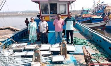 रत्नागिरी मत्स्य व्यवसाय विभागाचे कारवाई सत्र सुरूच,  नौकेवरील ८- ९ लाखांचे एलईडी साहित्य जप्त