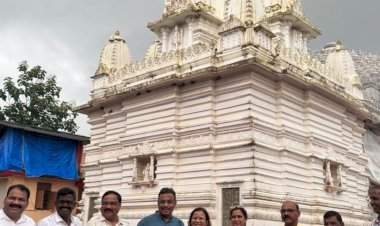 भाजपचे राष्ट्रीय सरचिटणीस विनोद तावडे भराडी माते चरणी नतमस्तक