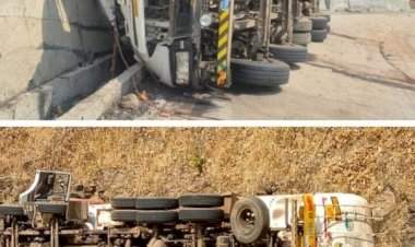 करूळ घाटात इथेनॉलचा टँकर पलटी