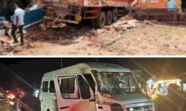 भरधाव ट्रकने दुचाकीस्वारासह दोन गाईंना चिरडले....गगनबावडा येथील घटना