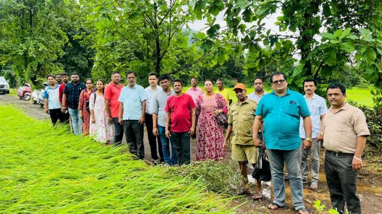 भिरवंडे गांधीनगर येथील नुकसानग्रस्त भागाची शिवसेना उबाठा पदाधिकाऱ्यांनी केली पाहणी.