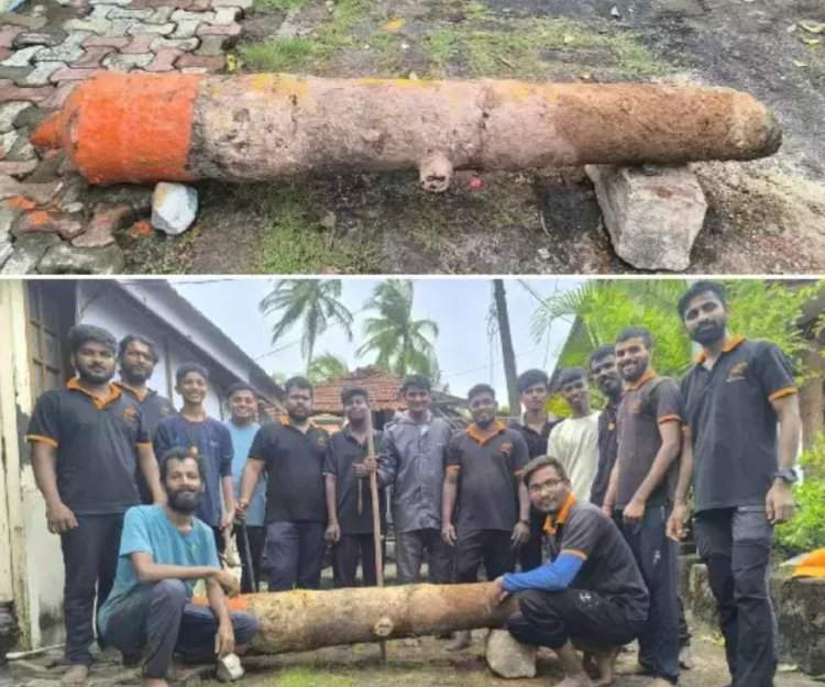 वर्षोनुवर्षे जमिनीखाली असलेल्या शिवकालीन तोफेला मिळाला मोकळा श्वास