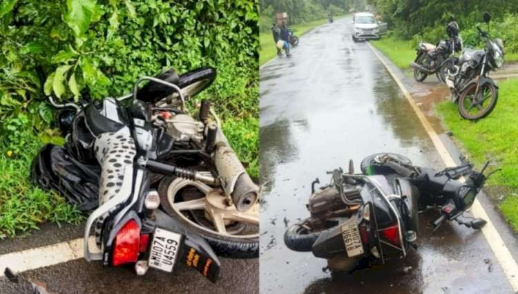 कणकवली येथे दोन दुचाकी समोरासमोर आदळल्याने अपघात