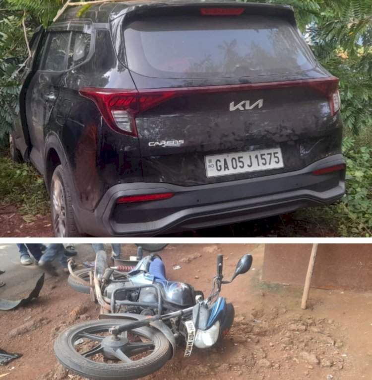 गोवा-महाराष्ट्र सीमेवर एका भरधाव कारची वाहनांना धडक