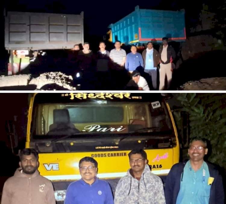 अवैध वाळू वाहतूक करणाऱ्या सहा डंपरवर कारवाई