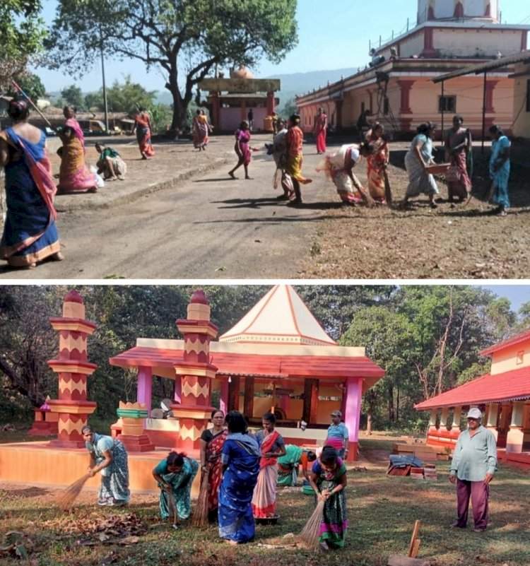 मंदिर स्वच्छता मोहिमेला उत्स्फूर्त प्रतिसाद......८९७० ग्रामस्थांचा सहभाग
