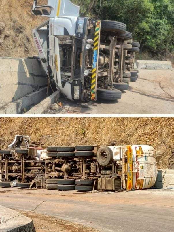 करूळ घाटात इथेनॉलचा टँकर पलटी