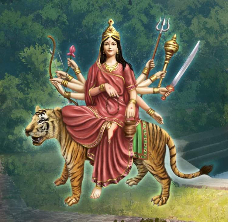 शारदीय नवरात्रोत्सव २०२६......तिसऱ्या माळेचे तेज - कपाळी चंद्र-घंटा आणि अंगी लाल शौर्याची गाथा, जेव्हा सौम्यताच बनते शस्त्र !